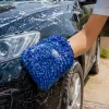 Blue and purple velvet ball car wash gloves, soft and fine, multi-functional cleaning products, car beauty care tools details Picture